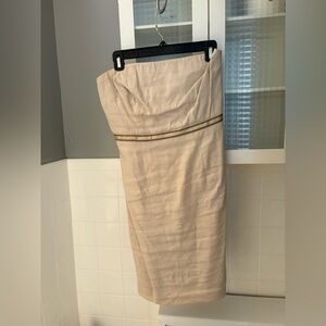 LOF Beige Strapless Dress